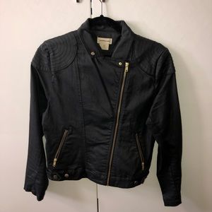 &Denim by H&M Black Denim Moto Jacket